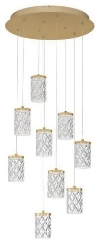 Lustra aurie cu 9 pendule LED PHOS