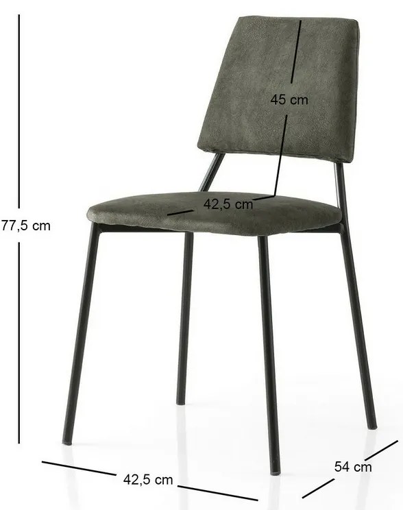 Set de scaune de sufragerie Lima Anthracite andBlack, 2 buc.