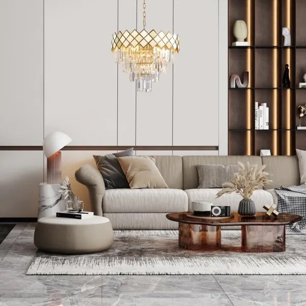 Lustră pe lanț CARISMA 9xE14/40W/230V auriu