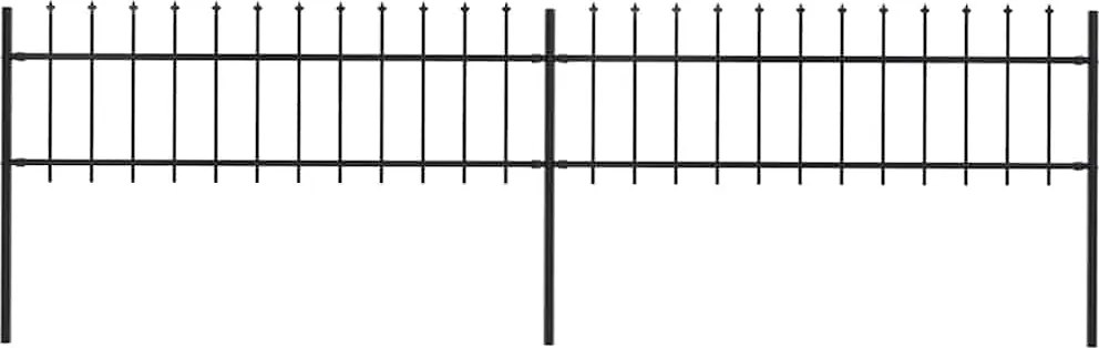 vidaXL Gard de grădină cu vârf tip suliță din oțel, 359x60 cm, negru