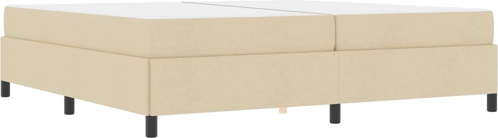 vidaXL Pat cu arcuri cu saltea Crem 200 x 200 cm țesătură