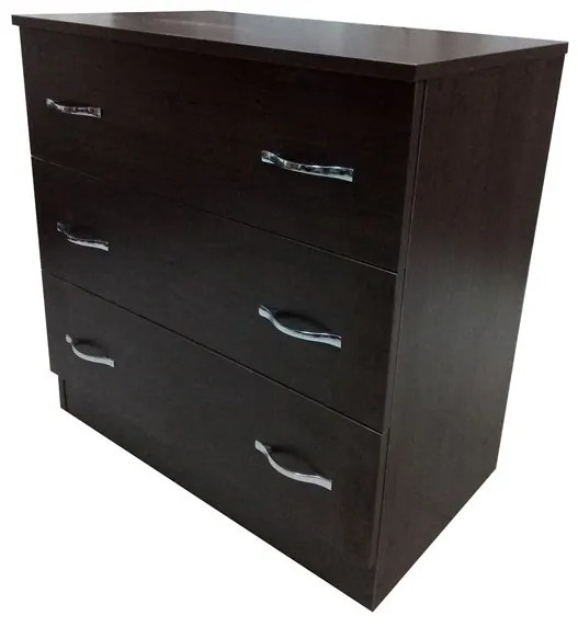 Comoda 3 sertare Wenge, 80x48x82 cm