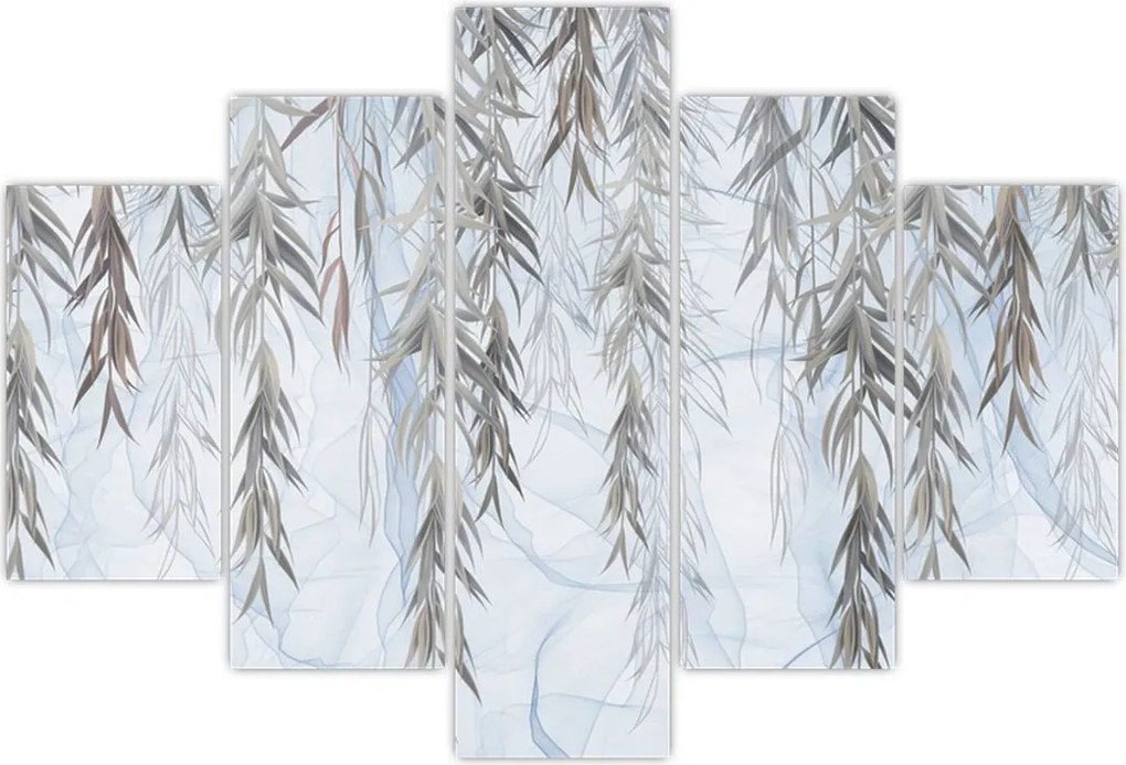 Tablou - Crenguțe de salcie fundal albastru (150x105 cm)