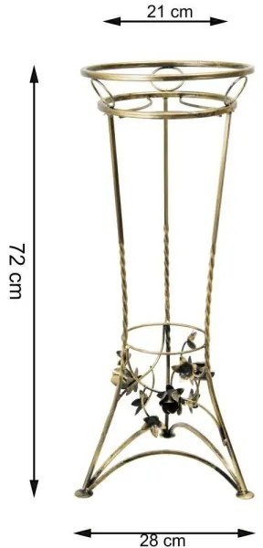 Suport de flori 72x28 cm auriu