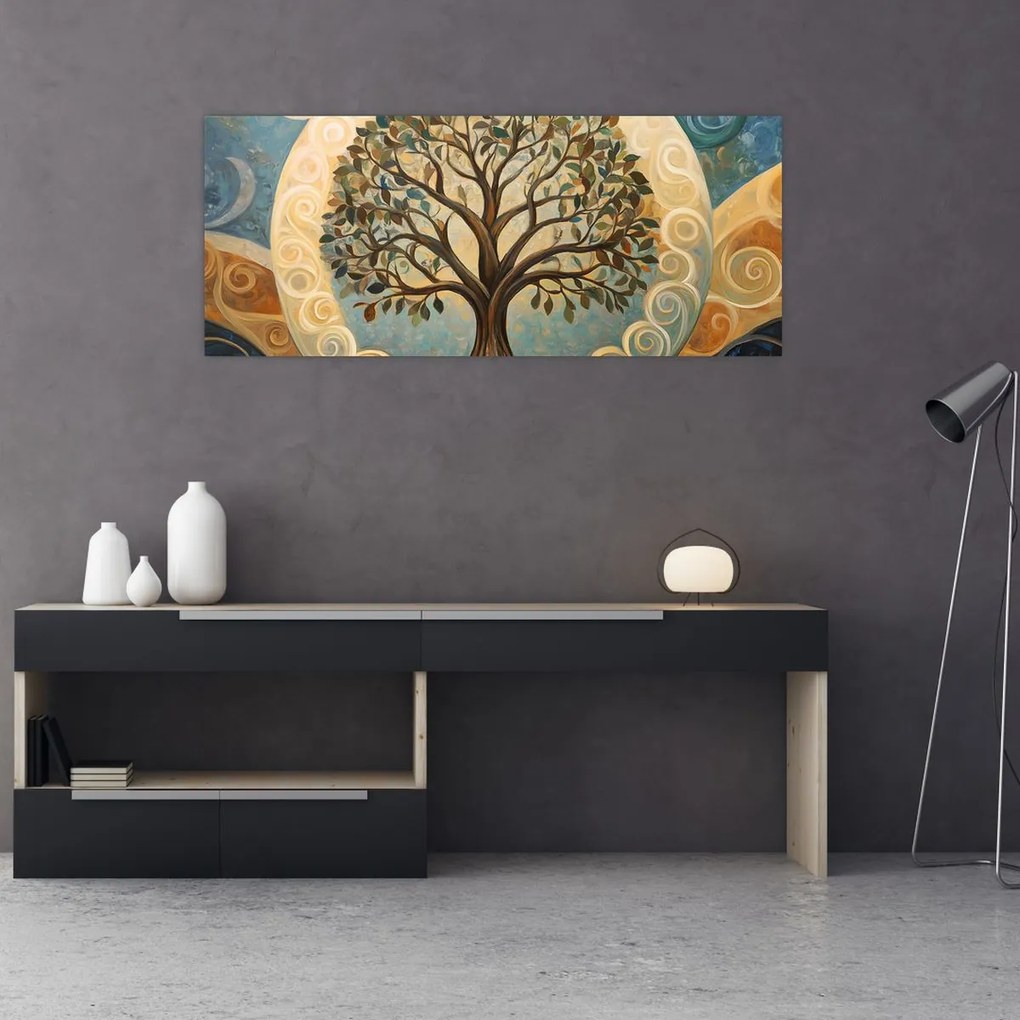 Tablou – Arborele vieții și spirale (120x50 cm)