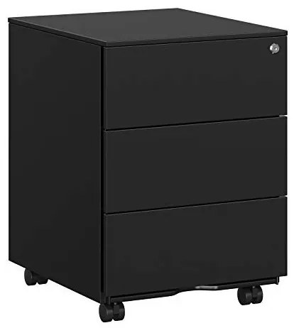 Dulap inchidere cu cheie, Songmics, 39 x 45 x 55 cm, 3 sertare, OFC63BK, Negru