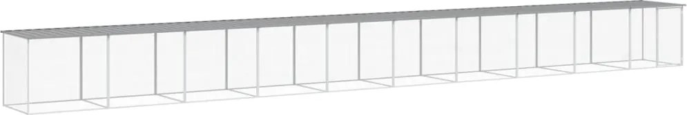 vidaXL Coteț pui cu acoperiș gri deschis 1003x98x90 cm oțel galvanizat