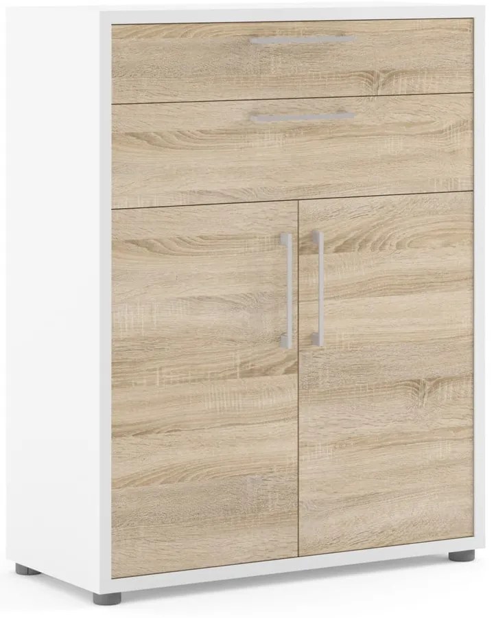 Bibliotecă modulară albă/cu aspect de lemn de stejar 89x113 cm Prima – Tvilum