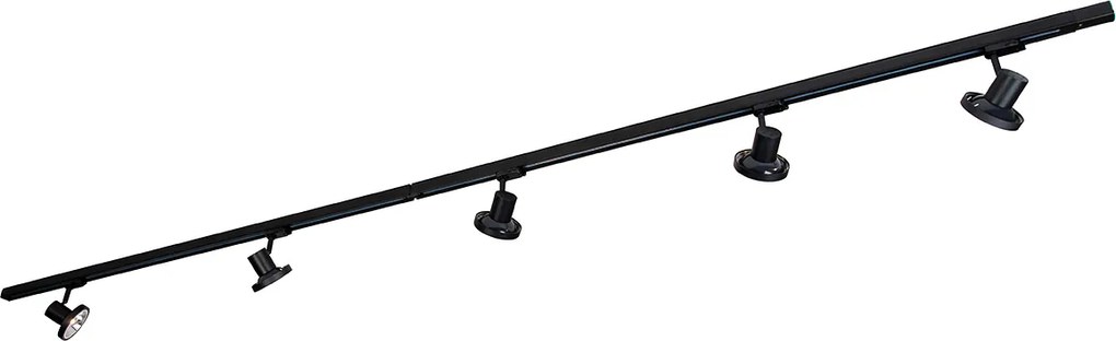 Sistem de șine inteligent cu 5 spoturi negru dreapta inclusiv LED trifazate - Iconic Jeany