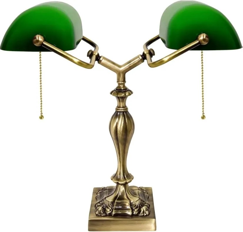 Lampa de birou din alama design clasic Double Banker's