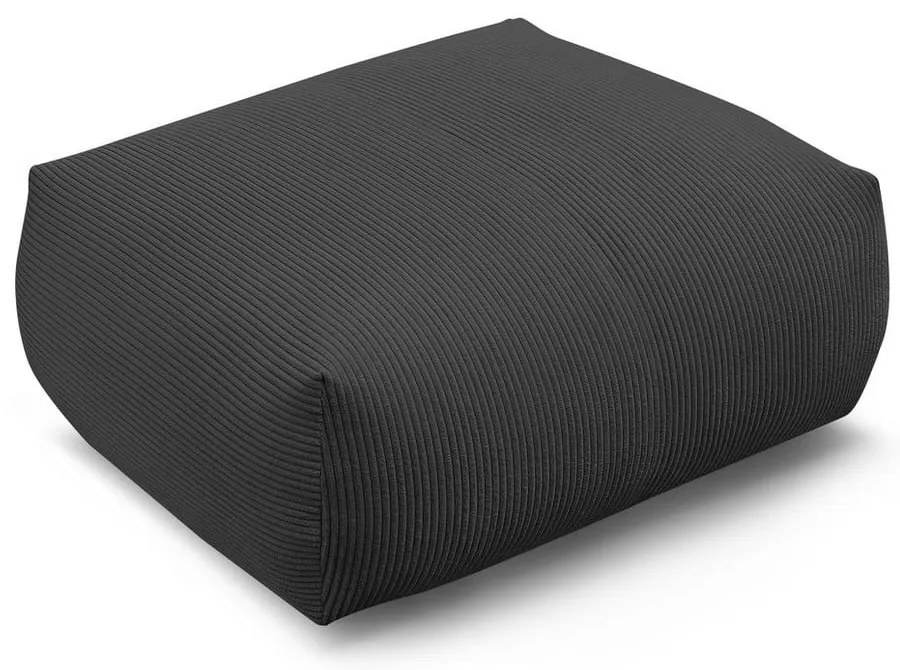 Taburet gri închis cu tapițerie din catifea reiată Voltaire – Bobochic Paris