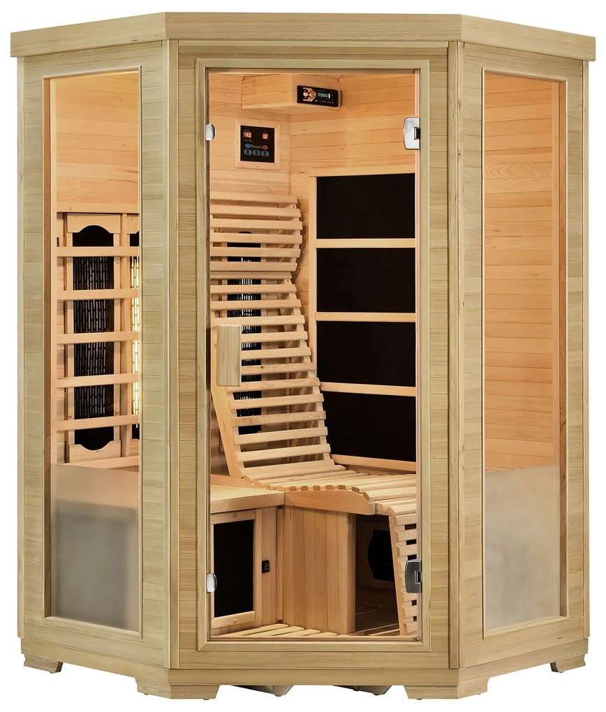 Infračervená sauna / tepelná kabína Aalborg s triplexným vykurovacím systémom a drevom Hemlock