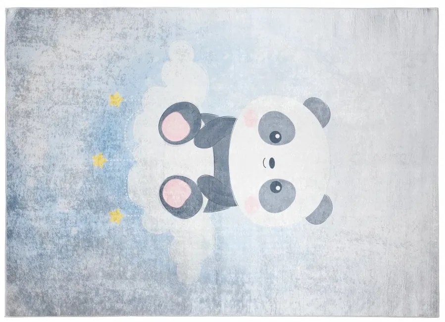 Covor pentru copii cu un panda drăguț pe un nor Lăţime: 160 cm | Lungime: 220 cm