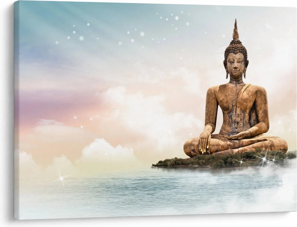 Tablou - Buddha care supraveghează pământul (70x50 cm)