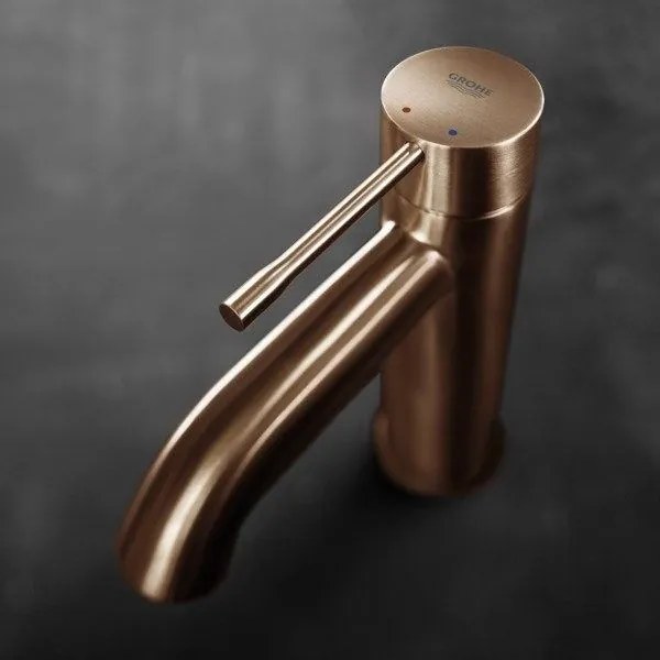 Baterie lavoar cupru mat Grohe Essence, S cu ventil pop-up