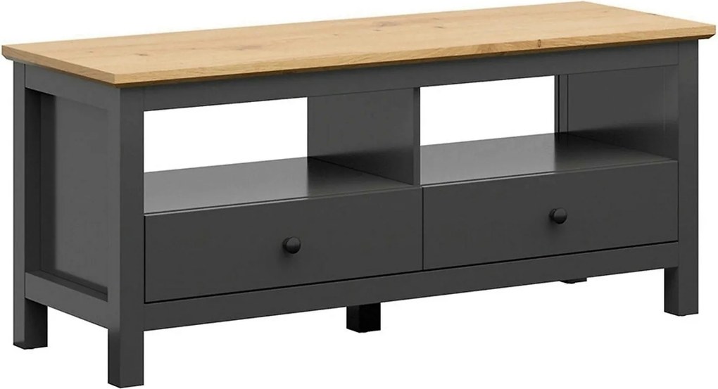 Comoda TV HESEN, gri grafit/stejar artisan, PAL melaminat, 137x47x59 c