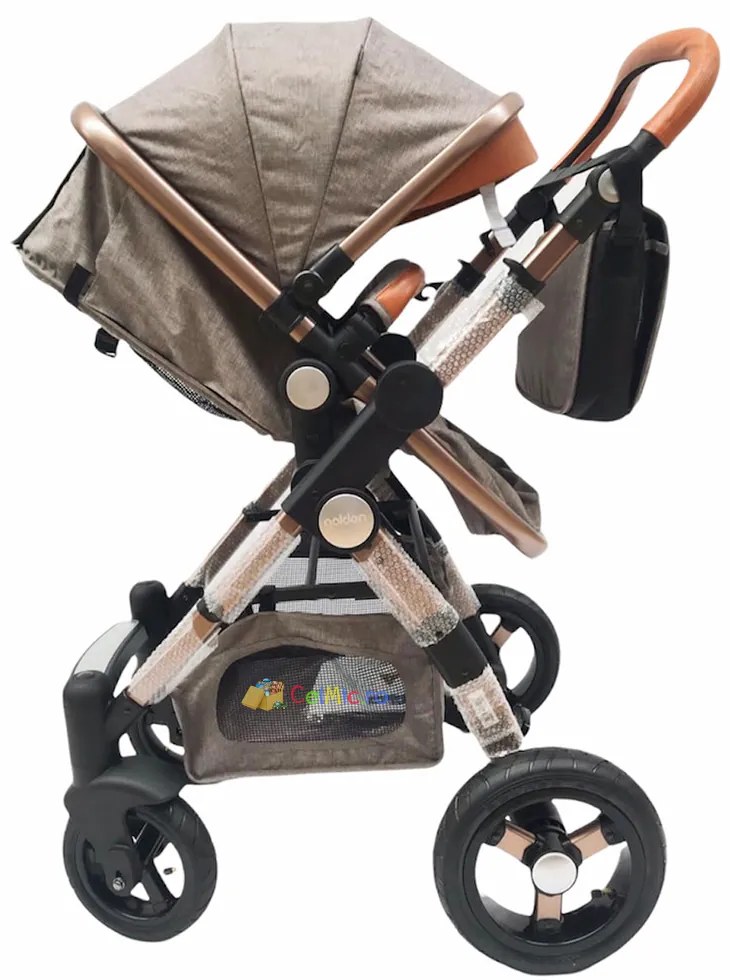 Carucior 3 in 1 cu landou transformabil sport, 0-36 luni, Crem - CPC-14-crem
