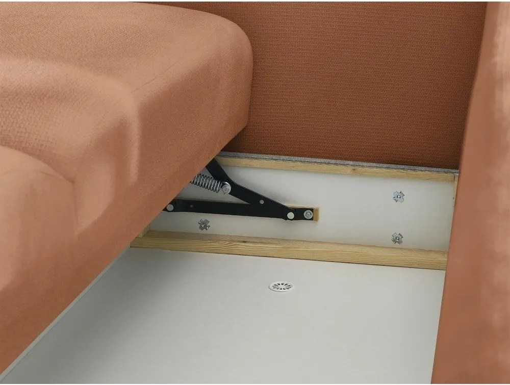 Canapea portocalie extensibilă/cu spațiu de depozitare 265 cm Ezechiel – Bobochic Paris