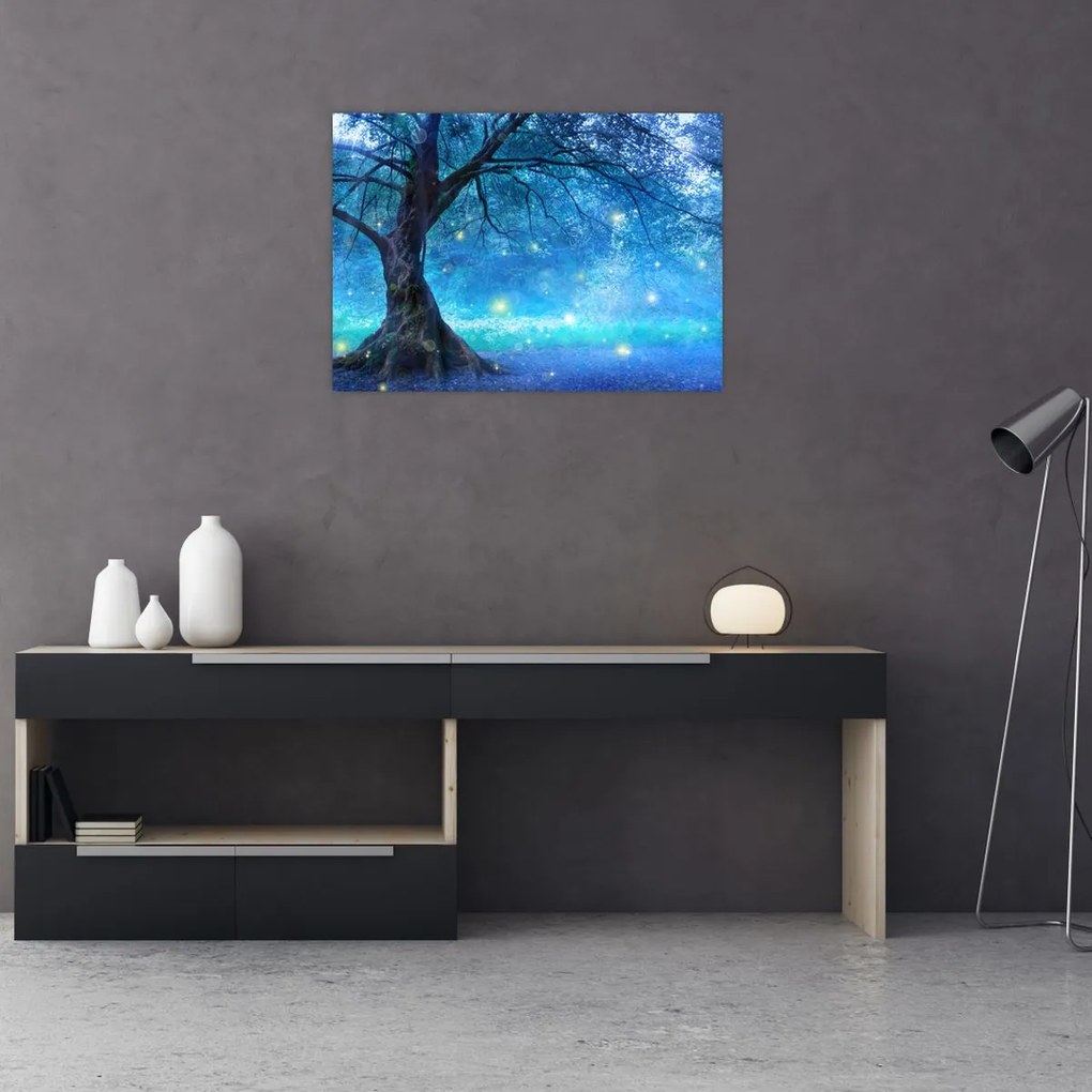 Tablou pe sticlă - Pădure mistică (70x50 cm)
