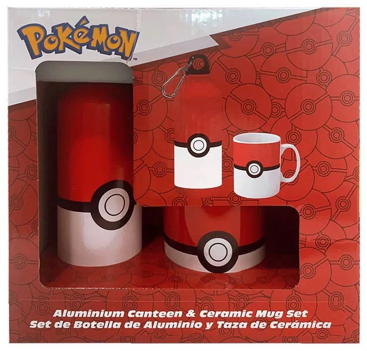 Pokémon Pokeball set cană din porțelan și sticlă de aluminiu în cutie cadou