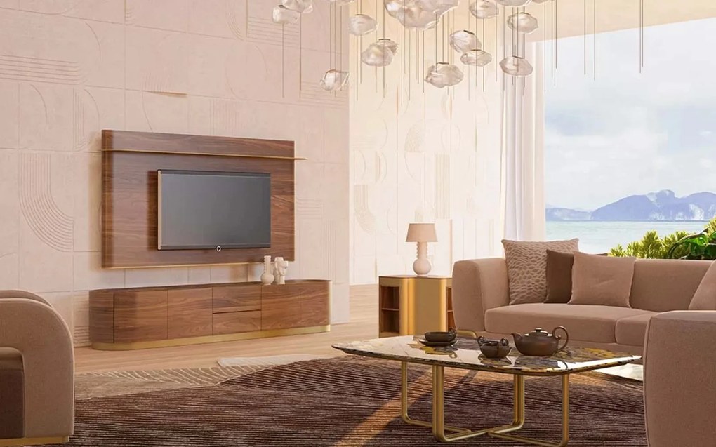 Unitate TV lemn masiv Giallo 240 cm