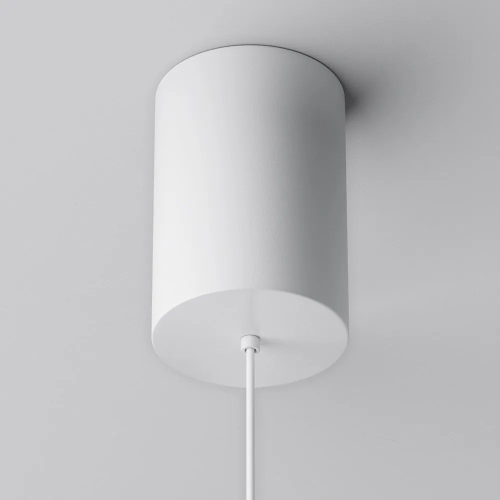 Lustra/Pendul LED iluminat design tehnic Plato D-18,5cm alb
