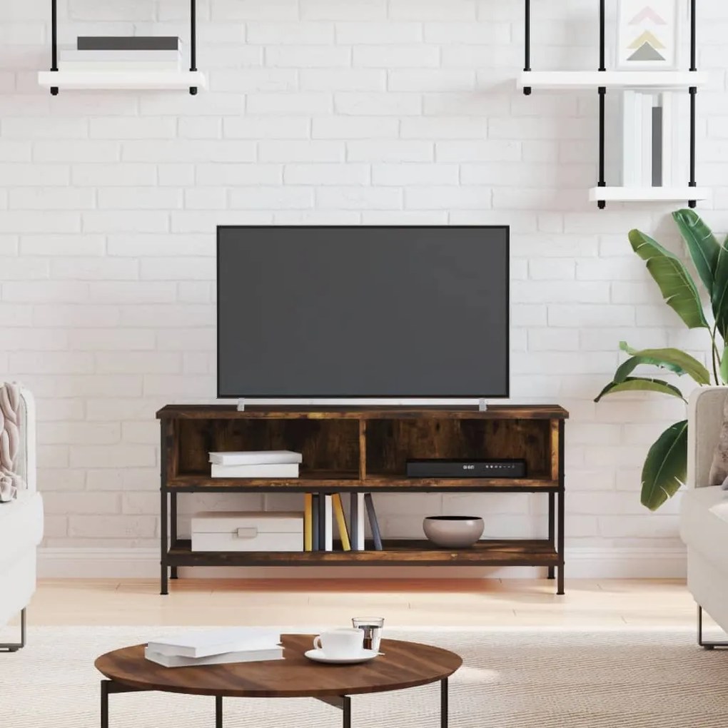 vidaXL Dulap TV, stejar afumat, 100x35x45 cm, lemn prelucrat