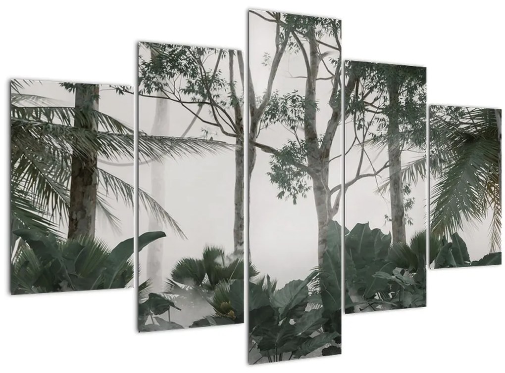 Tablou - Jungla în ceața dimineții (150x105 cm)