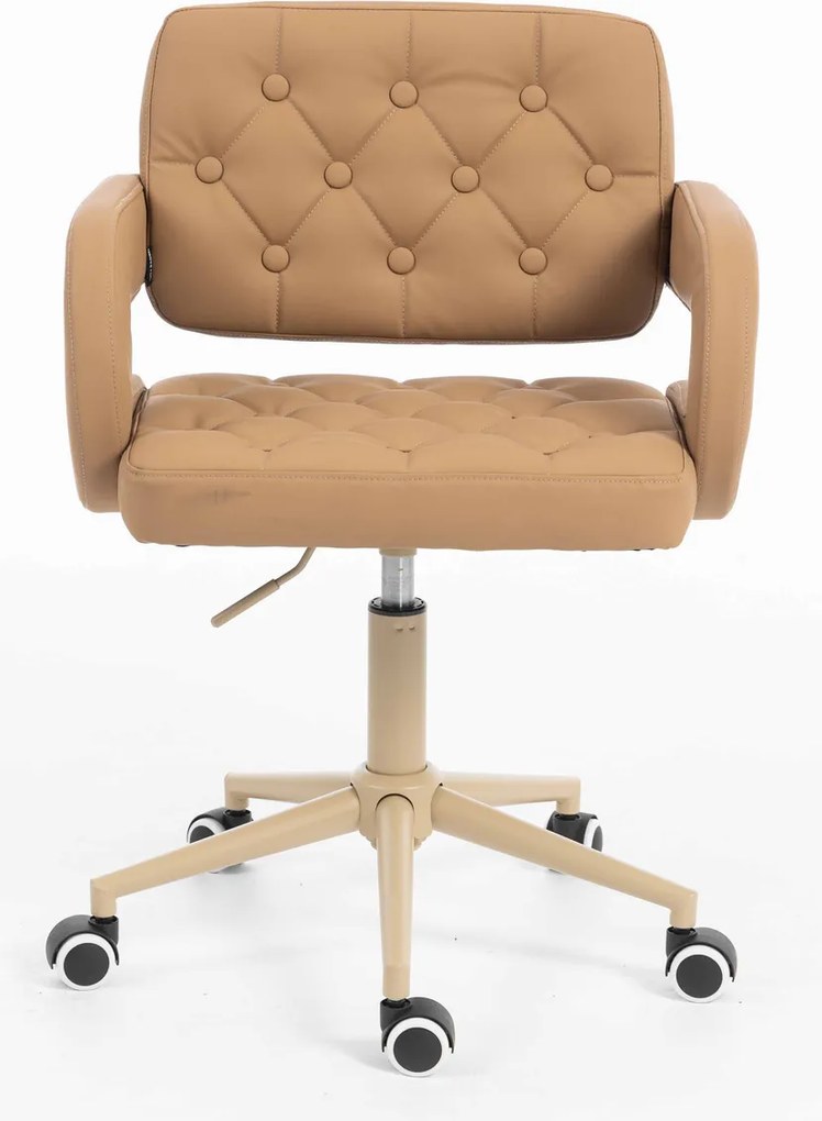 HR8403K Scaun Caramel Piele Ecologica Premium Soft cu Bază Crem