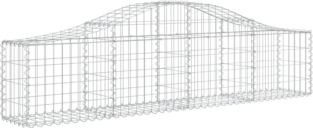 vidaXL Coș gabion arcuit, 200x30x40/60 cm, fier galvanizat