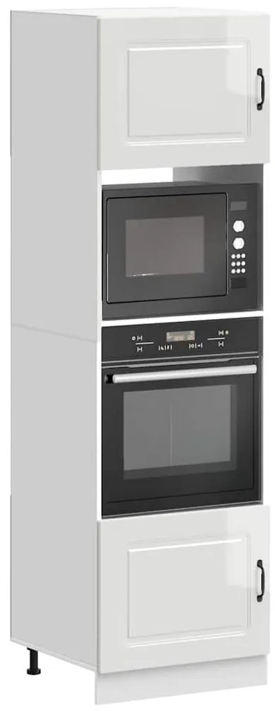 vidaXL Dulapuri pentru cuptor 2 buc Lucca alb lucios lemn prelucrat