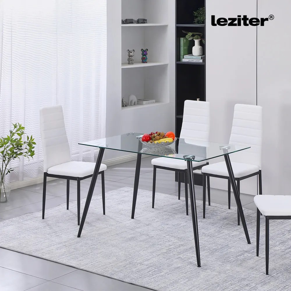 Masă pătrată din sticlă Lana 120 cm, neagră