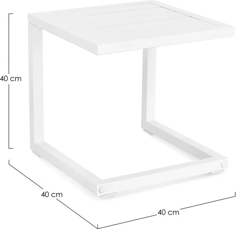Măsuță de grădină din aluminiu 40x40 cm Hilde – Bizzotto