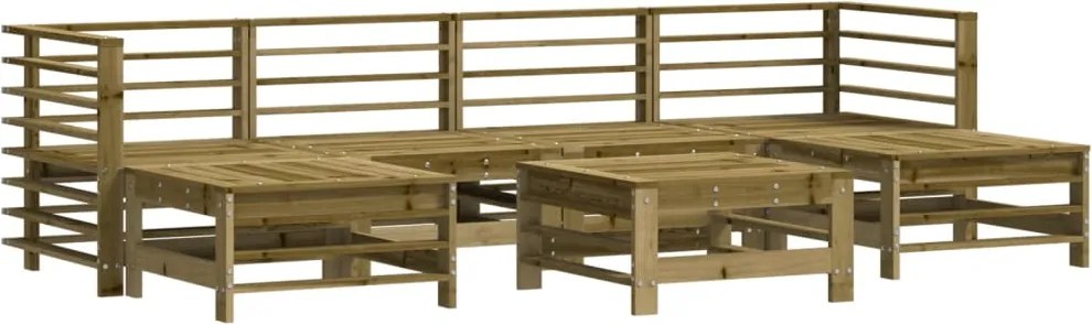 vidaXL Set mobilier de grădină, 7 piese, lemn de pin tratat