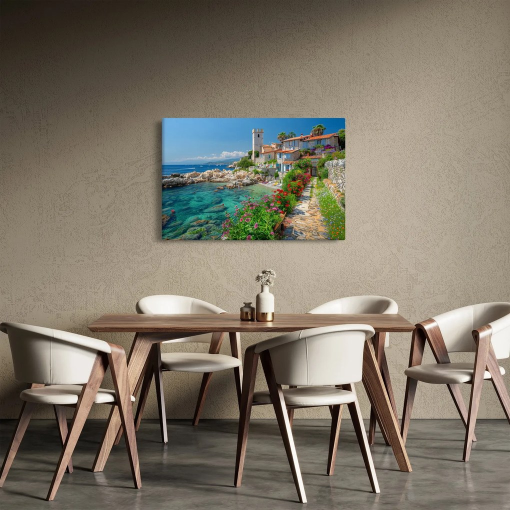 Tablou - Sat pitoresc de coastă (90x60 cm)
