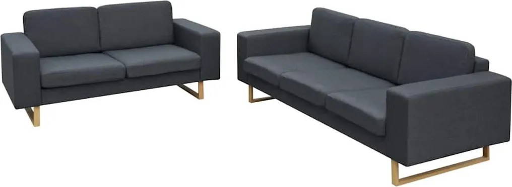 vidaXL Set canapea cu 2 și 3 locuri, gri închis