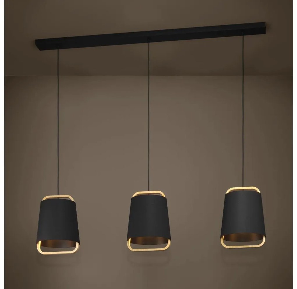 Lustră pe cablu Eglo 390186 CAMALOZA 3xE27/40W/230V negru