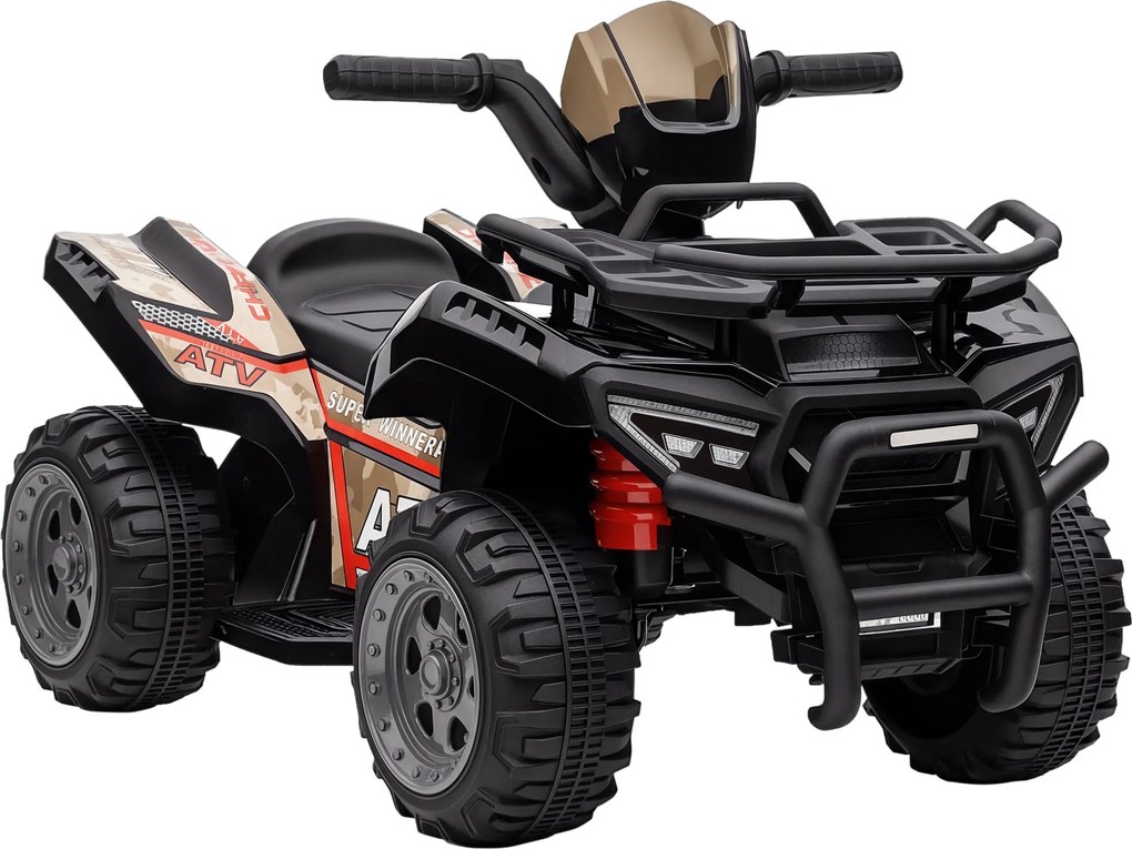 HOMCOM Quad electric pentru copii 6V, cu funcție înainte, muzică, quad electric pentru copii 1,5-3 ani Negru | Aosom Romania