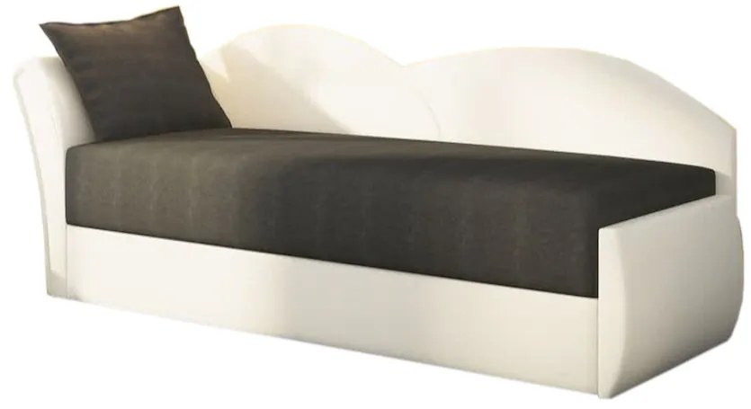 Supermobel Canapea extensibilă AGATA, 200x80x75, negru + alb (alova04/alovaPDP), stânga