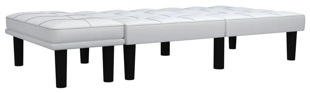 284758 vidaXL Canapea cu 2 locuri, alb, piele ecologică