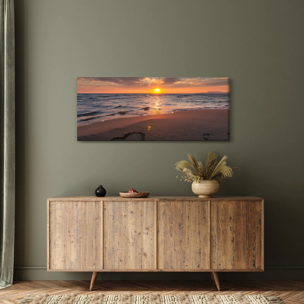 Tablou - Inima în nisip (120x50 cm)