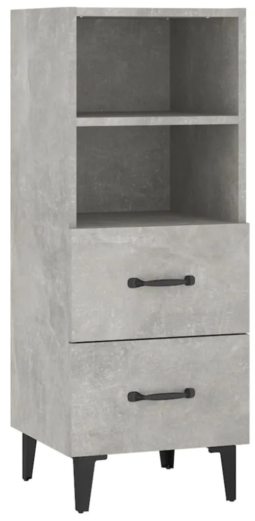 812370 vidaXL Servantă, gri beton, 34,5x34x90 cm, lemn compozit