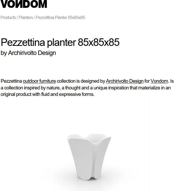 Ghiveci flori / Jardiniera plante de exterior / interior design modern premium PEZZETTINA PLANTER 85x85x85 56008R Vondom