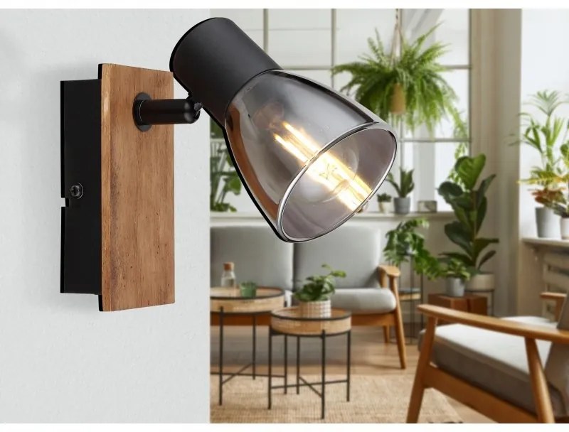 Aplica cu spot directionabil design modern CLAUDE negru, maro