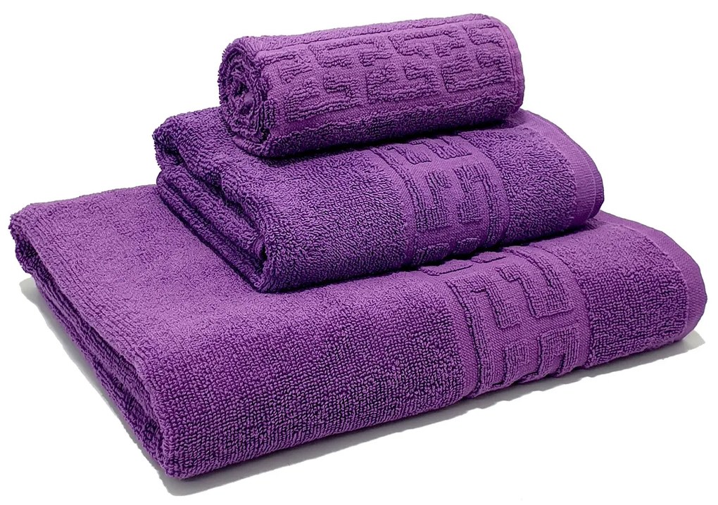 Set 3 prosoape de baie 70x130 cm, 50x90 cm, 30x50 cm, bumbac