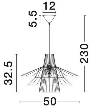 Lustra suspendata design decorativ, KAO, D 50cm
