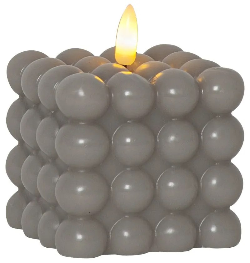 Lumânare cu LED din ceară gri Star Trading Flamme Dot, înălțime 9,5 cm