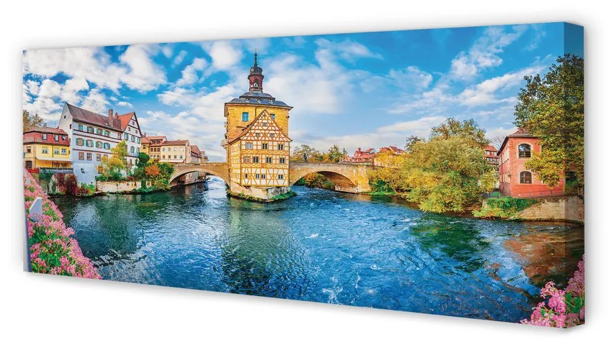 Tablouri canvas Germania poduri râu vechi oraș