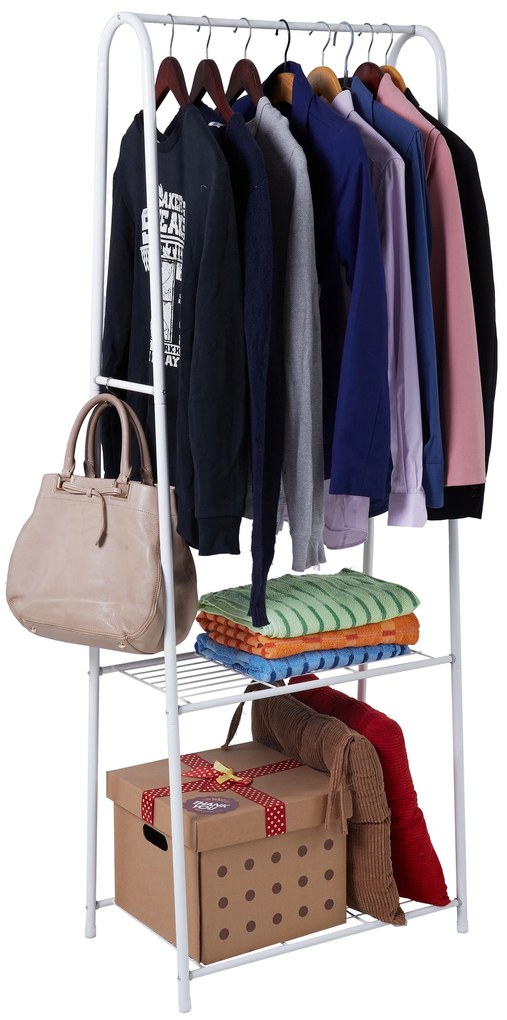 Stand fix haine, alb, 60x37x162 cm