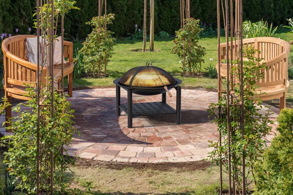 FIRE 101100 Vatra portabilă de foc cu spațiu pentru lemne 55cm, negru Gardebruk